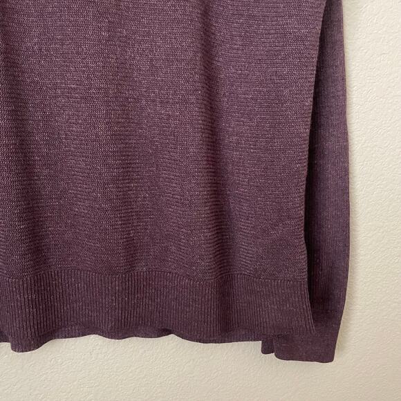 John Varvatos Sweater Mens Large Purple Linen Cotton Knit Pullover Grunge Preppy - Picture 6 of 11